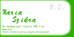 maria szikra business card